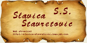 Slavica Stavretović vizit kartica